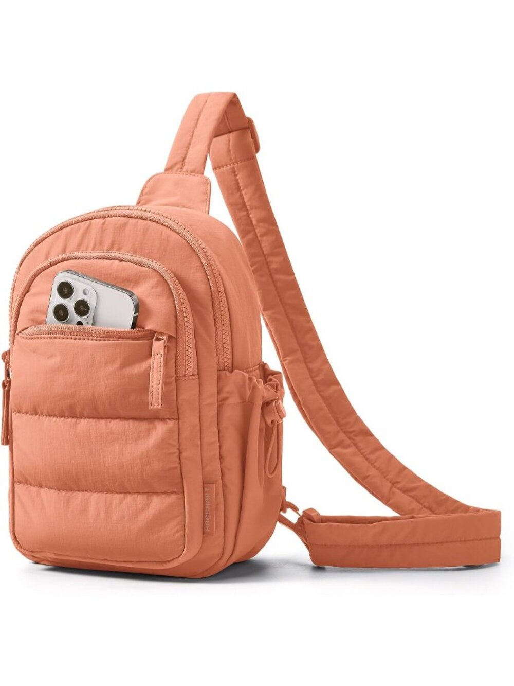 Women's Orange Puffer Sling Hobo Purse Fanny Pack Travel Crossbody Bag